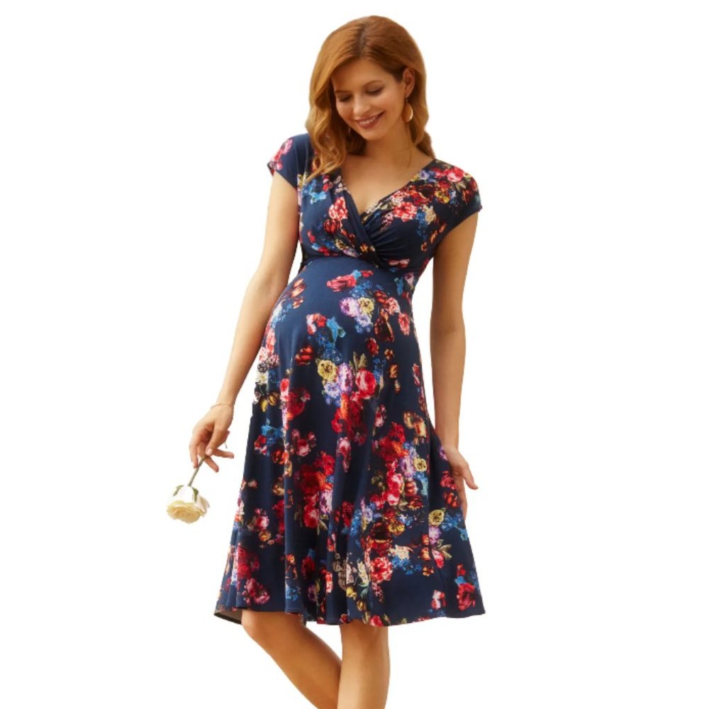 Alessandra Floral Maternity/Nursing Dress by Tiffany Rose